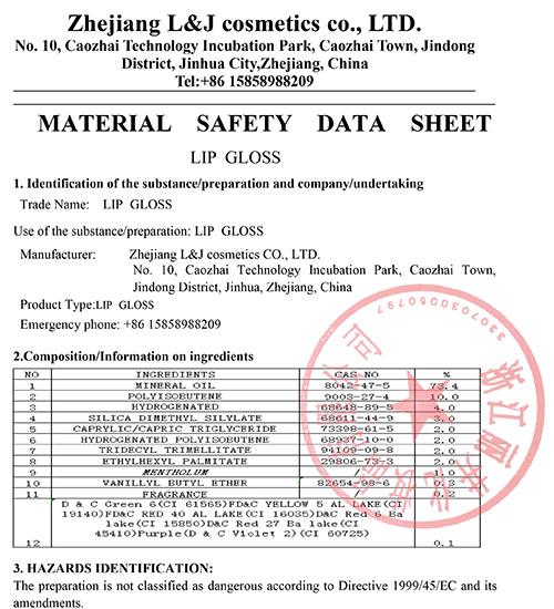 Product information file