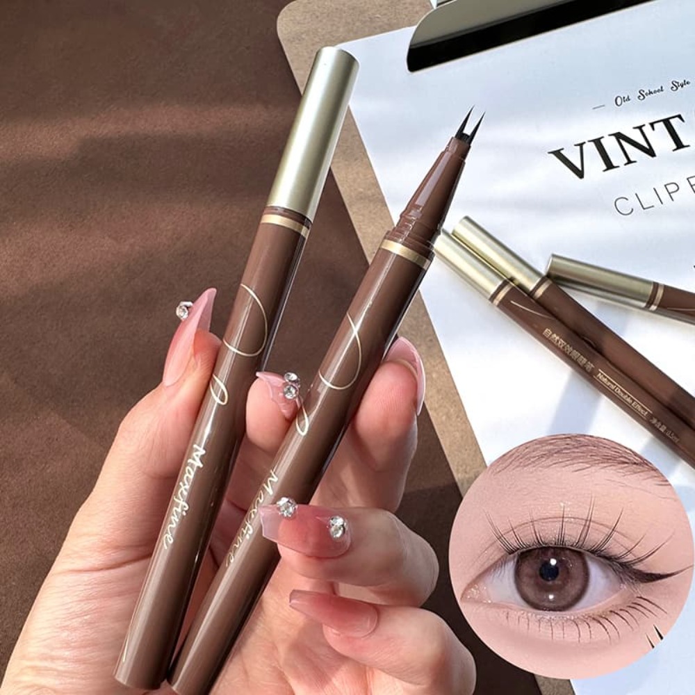 doble horquilla eyeliner ceja pluma