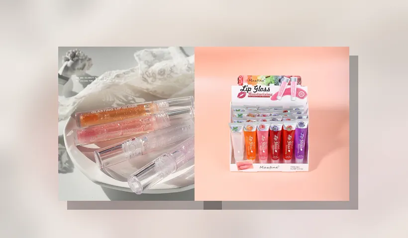 Prueba de brillo de brillo labial